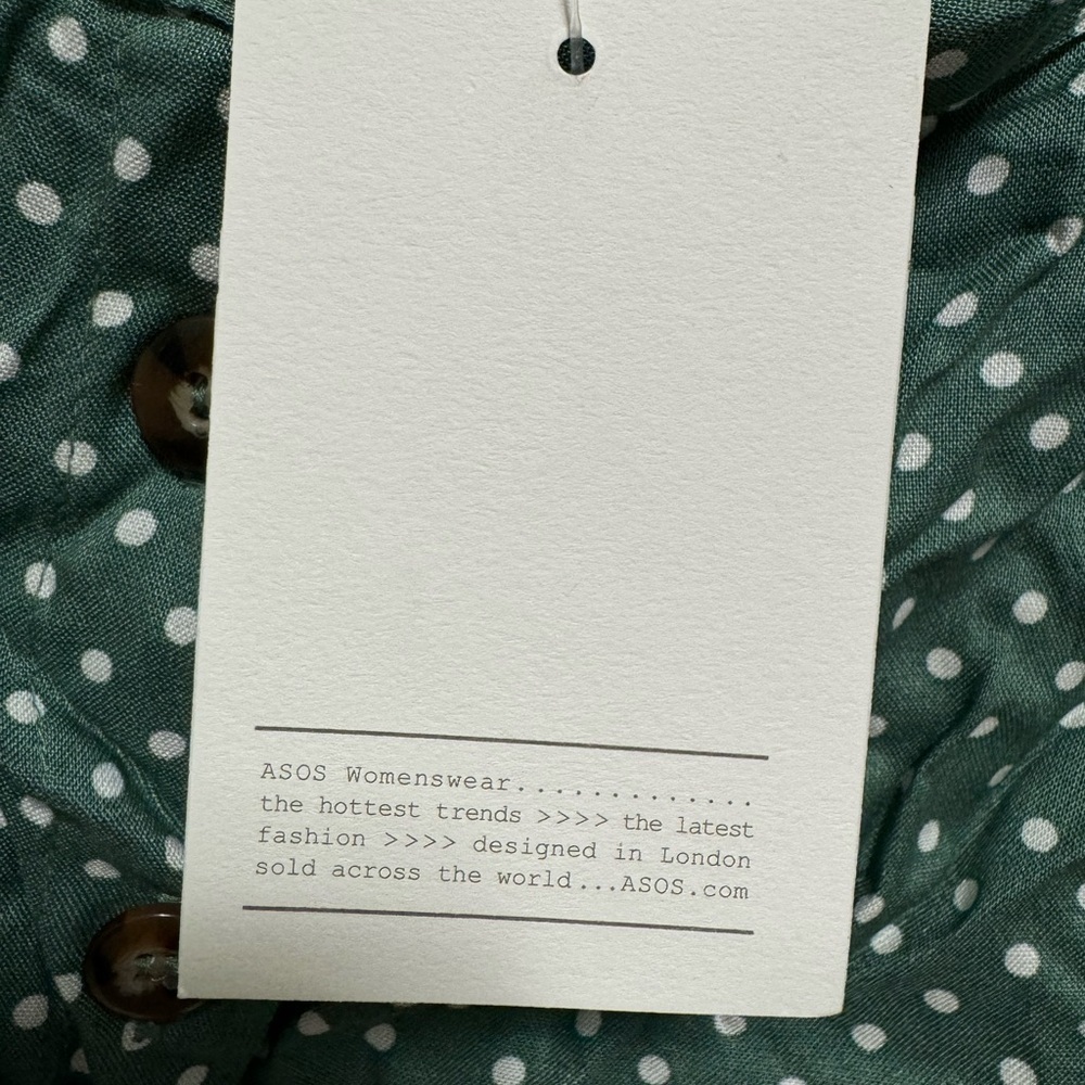✨NWT✨ ASOS Green Polka Dot Button-Up Skirt - Picture 9 of 9